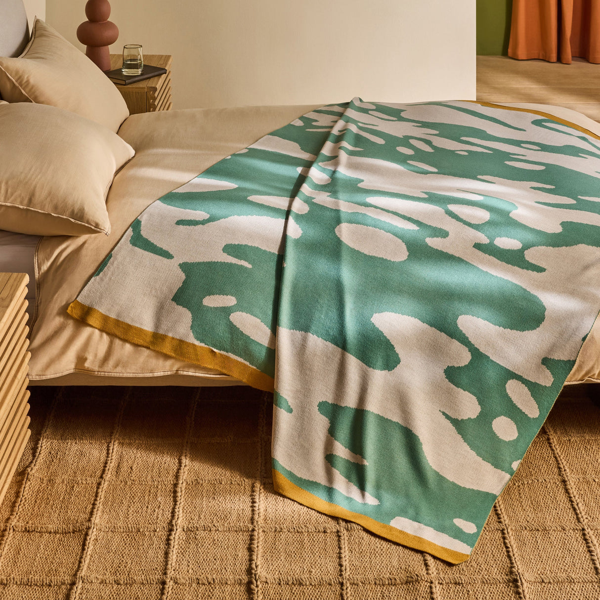 Made Ripple Teal 130cm x 180cm Knitted Throw
