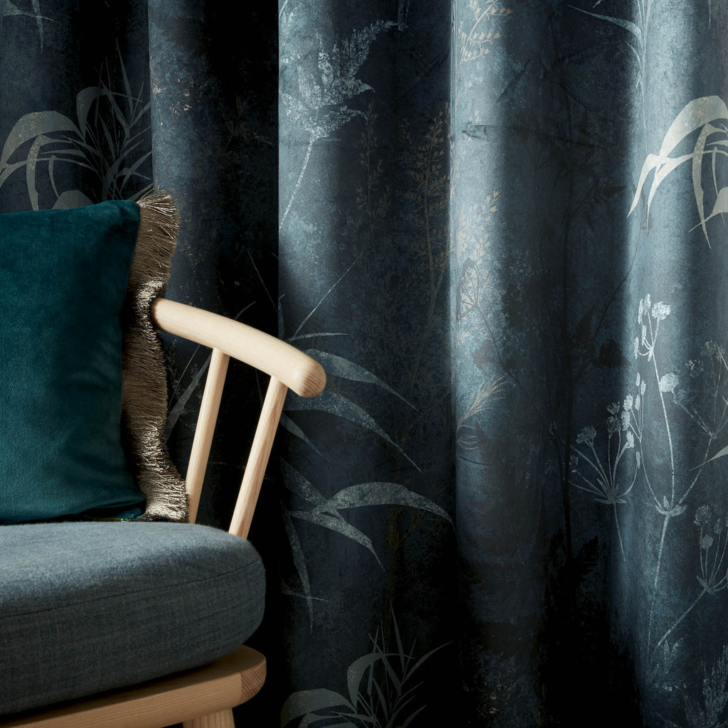 Graham & Brown Restore Midnight Lined Eyelet Curtains
