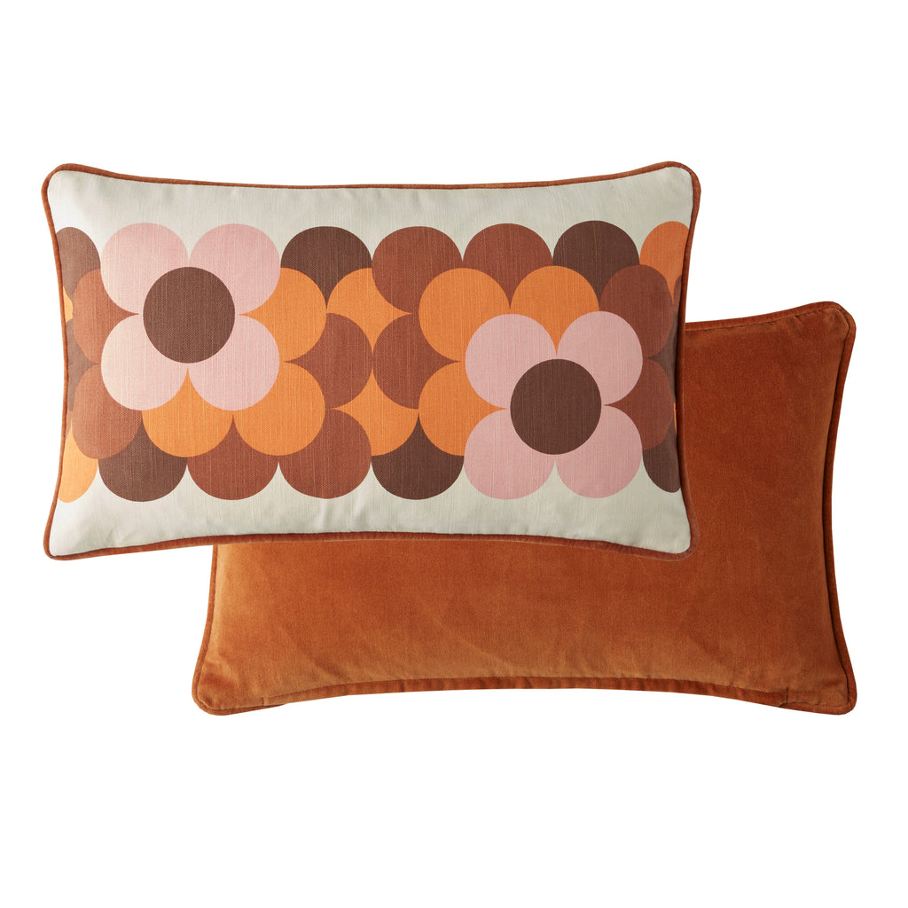 Orla Kiely Retro Flowers Stripe 30cm x 50cm Microfibre Filled Cushion