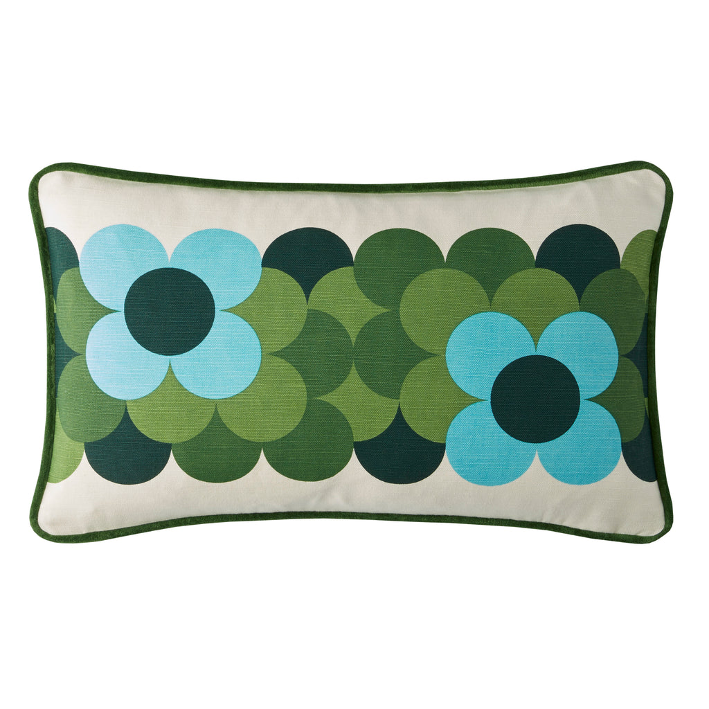 Orla Kiely Retro Flowers Stripe 30cm x 50cm Microfibre Filled Cushion