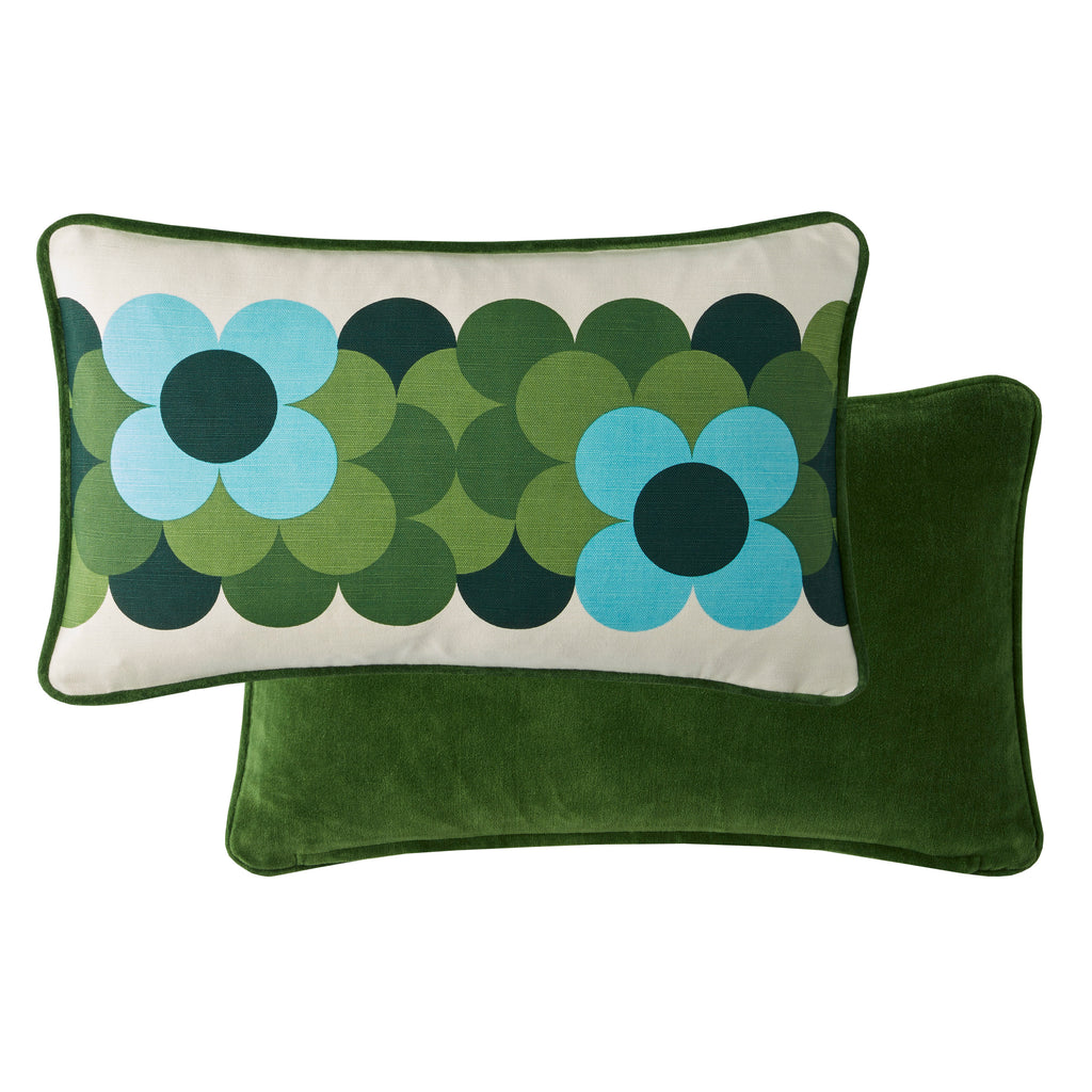 Orla Kiely Retro Flowers Stripe 30cm x 50cm Microfibre Filled Cushion