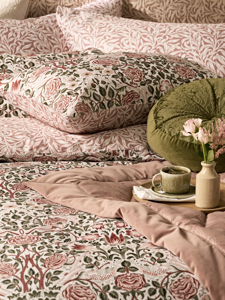 William Morris at Home Rose Brick Pink-Sage Duvet Set