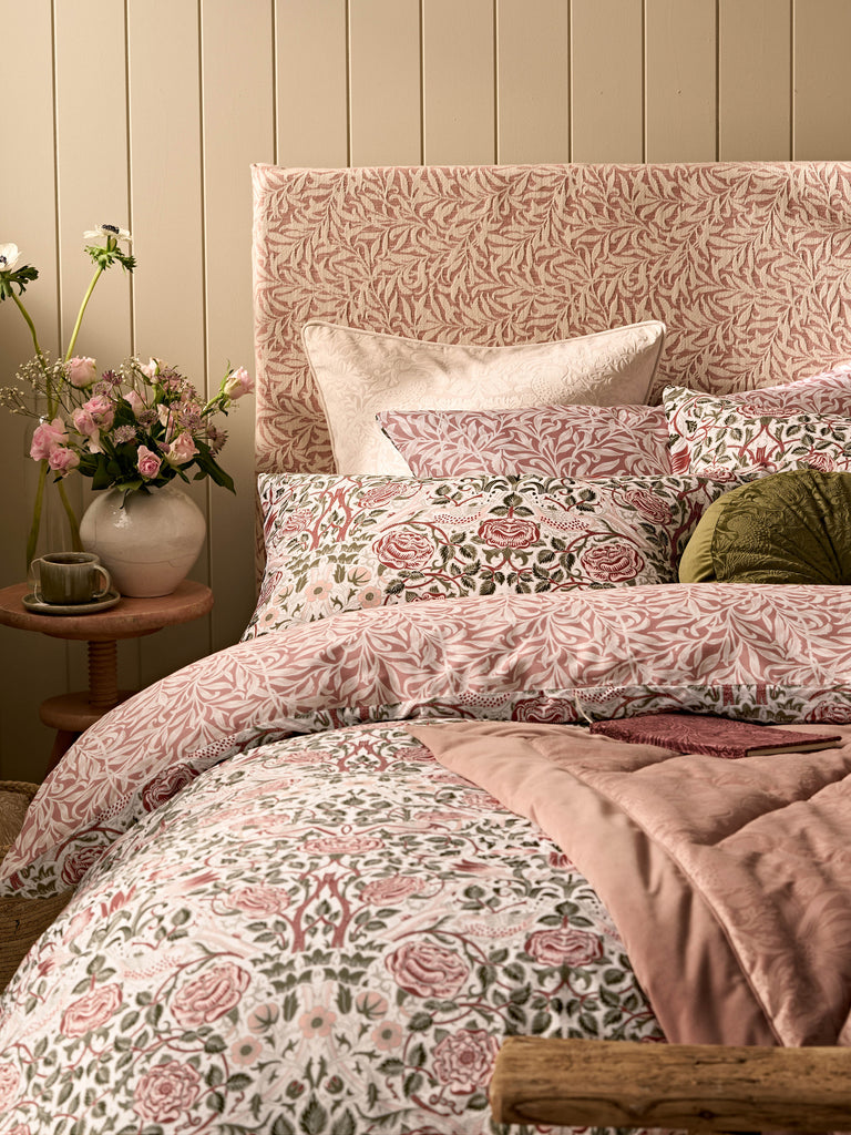 William Morris at Home Rose Brick Pink-Sage Duvet Set