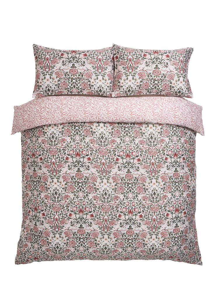 William Morris at Home Rose Brick Pink-Sage Duvet Set