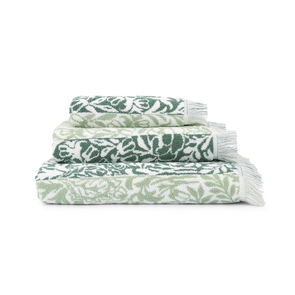 William Morris at Home Rose Stripe Sage 100% Cotton 580gsm Towels