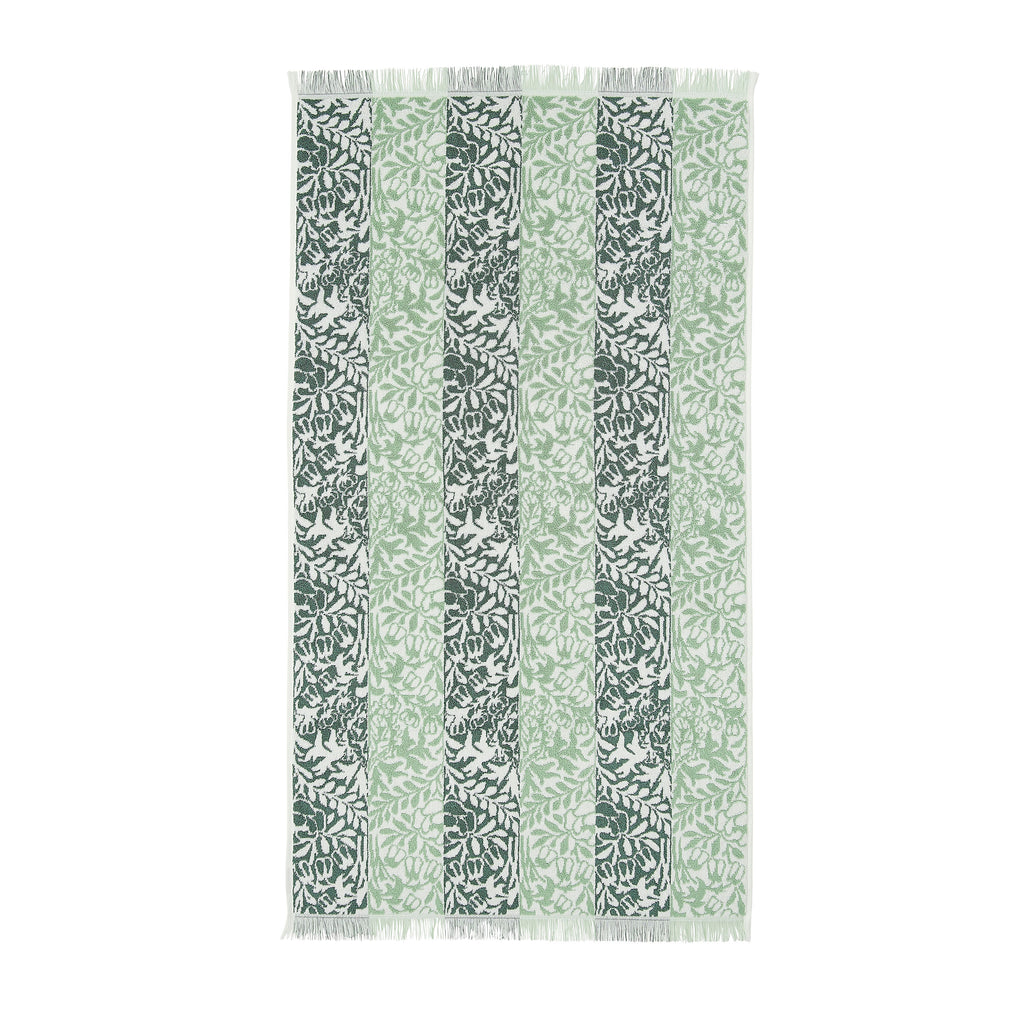 William Morris at Home Rose Stripe Sage 100% Cotton 580gsm Towels