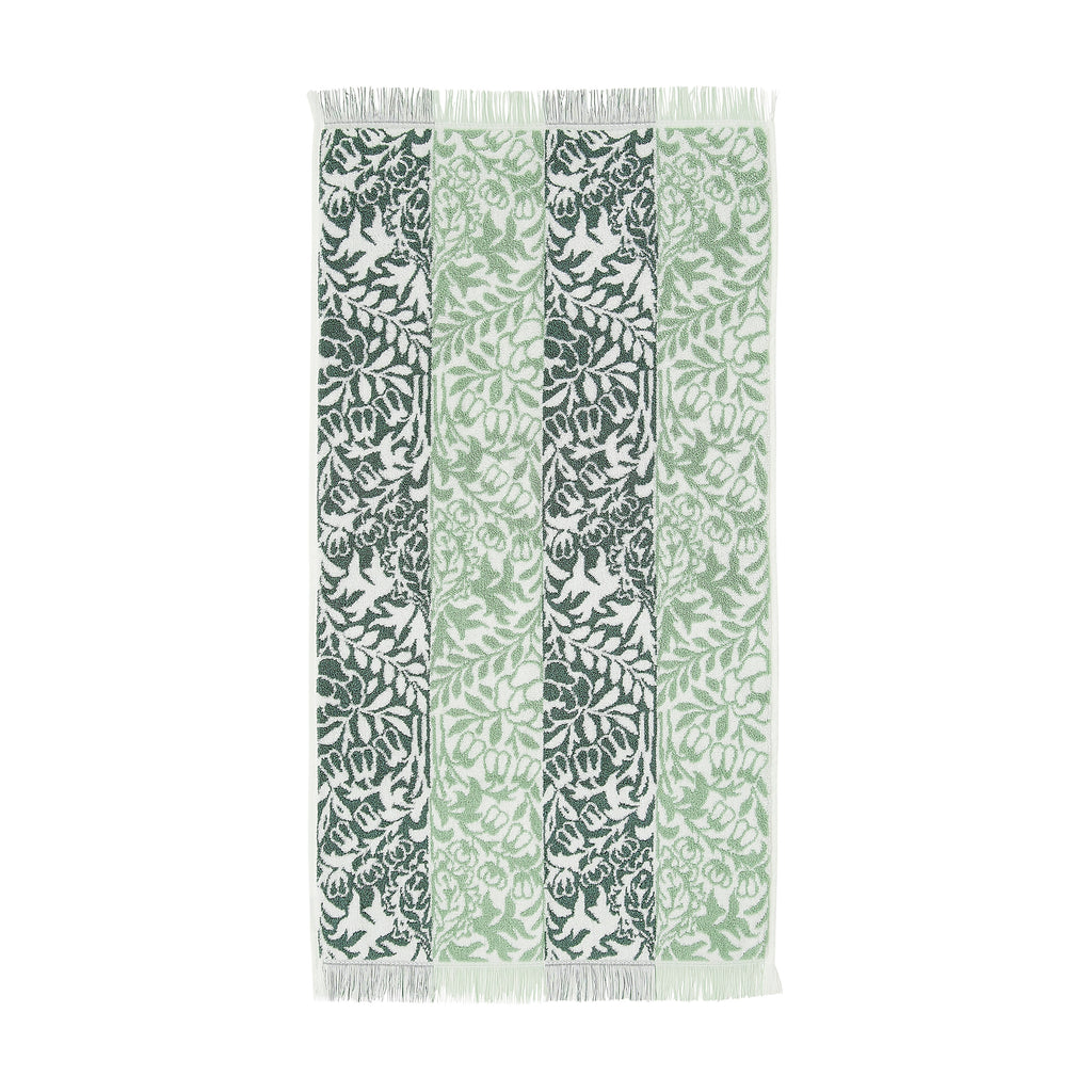 William Morris at Home Rose Stripe Sage 100% Cotton 580gsm Towels