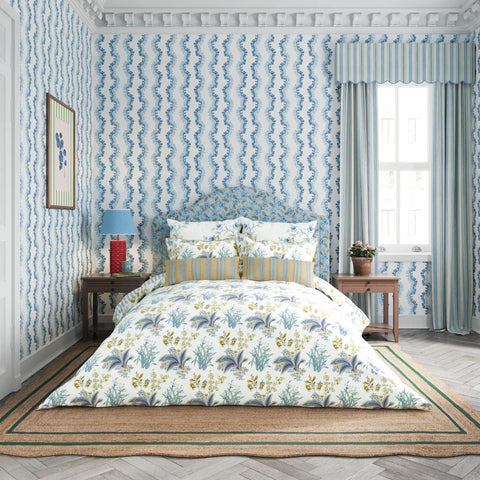 Sanderson Enys Garden Indigo & Primrose Duvet Set