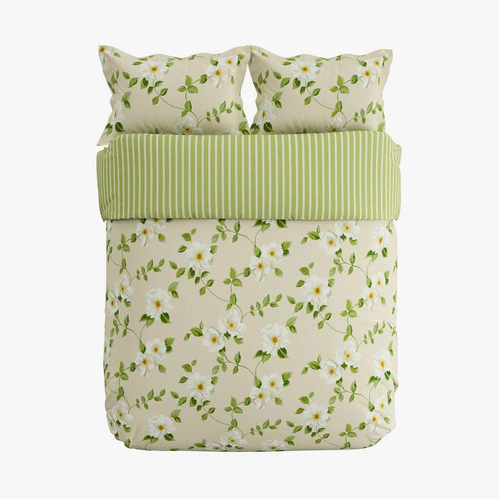 Sanderson x National Trust Poet`s Rose Linen Duvet Set