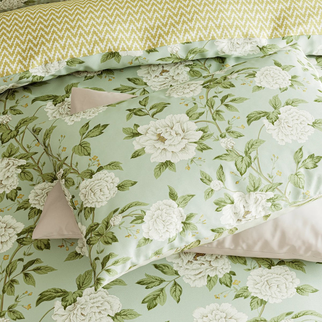 Sanderson Options Summer Peony Light Green Duvet Set