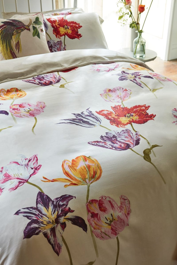 Sanderson Tulipomania Rose Red & Amethyst Duvet Set