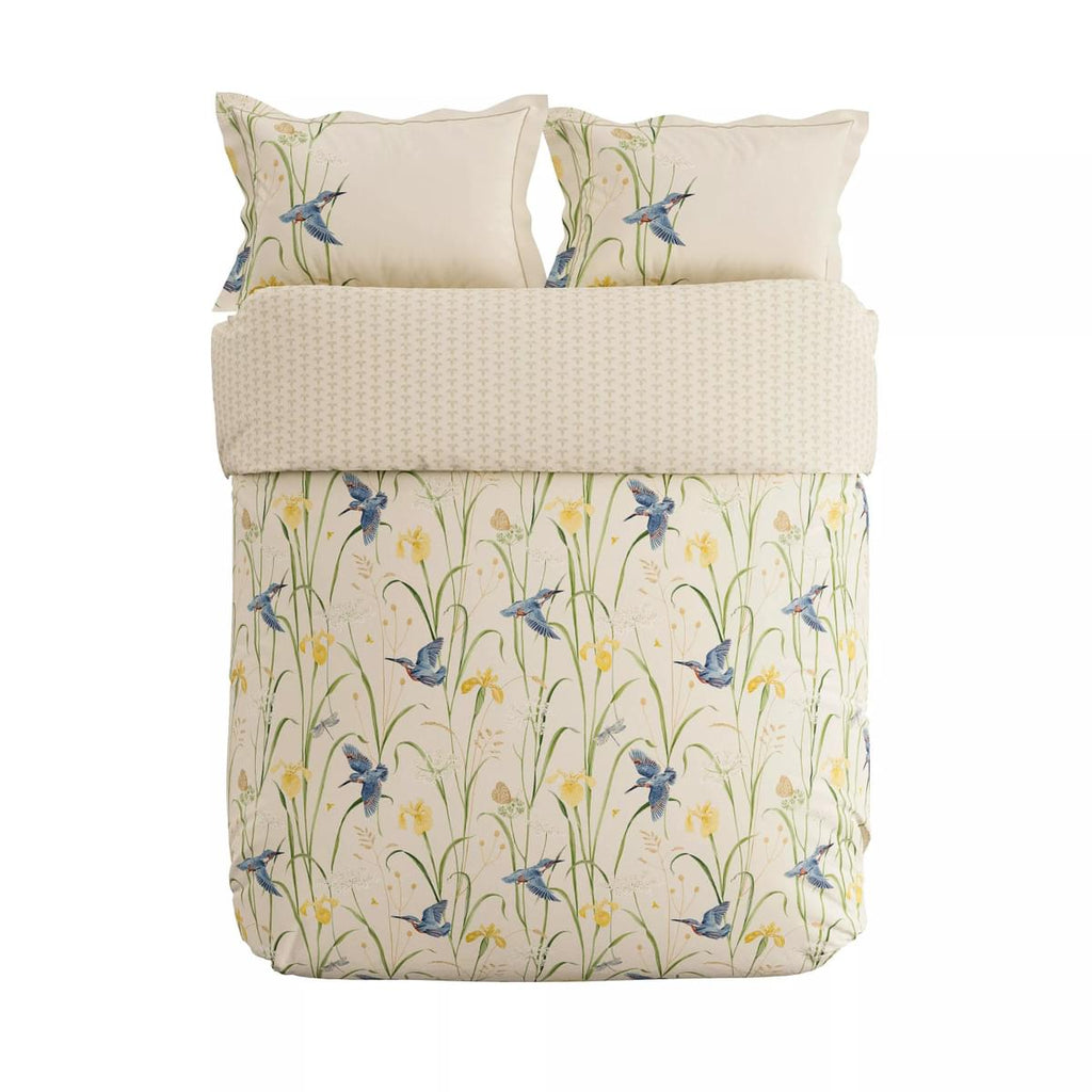 Sanderson x National Trust Kingfisher & Iris Azure & Linen Duvet Set