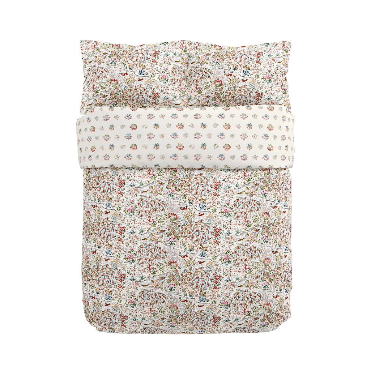 Sanderson x National Trust Moat Birds Damson & Cobalt Duvet Set