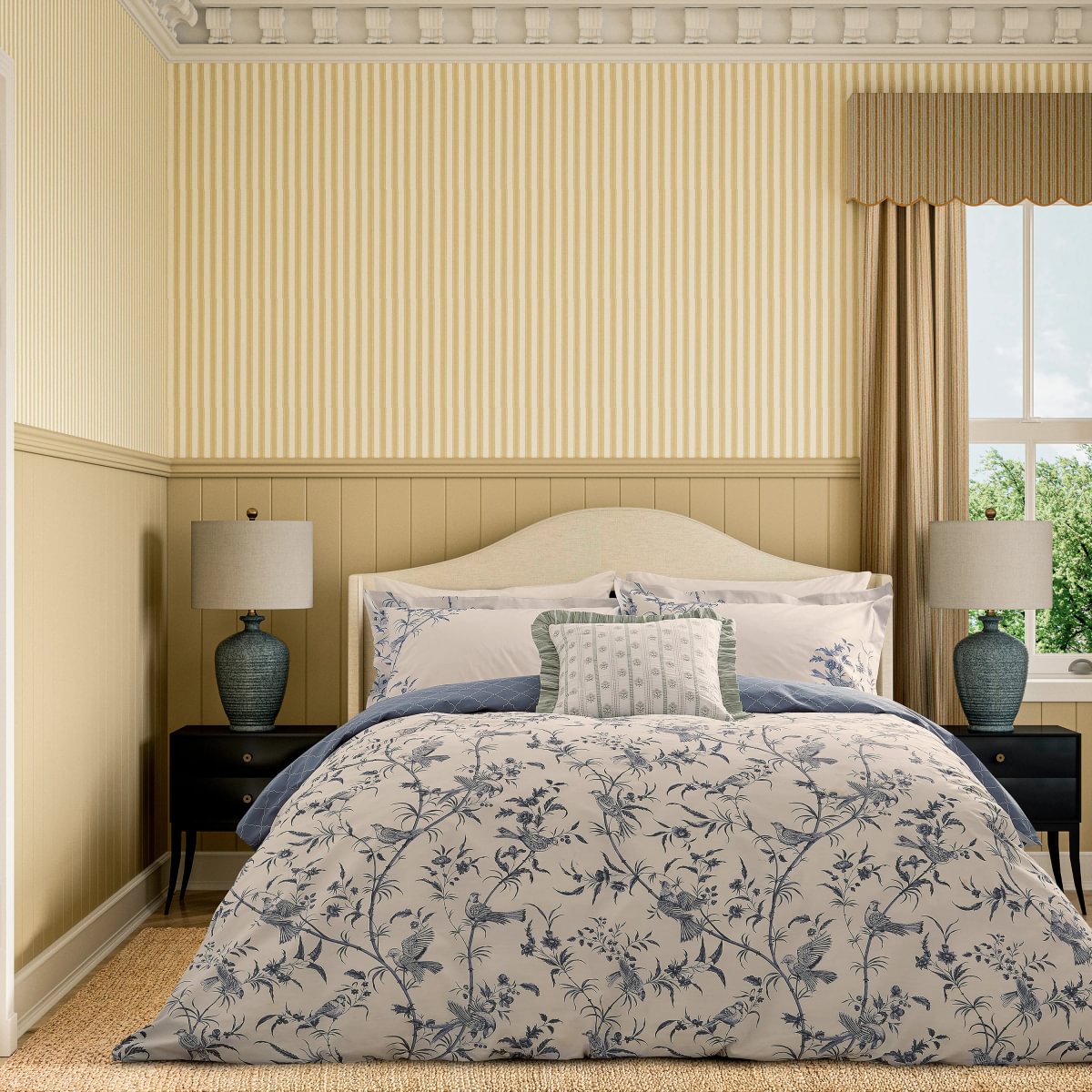 Sanderson x National Trust Paradise Woods Toile Woad Duvet Set