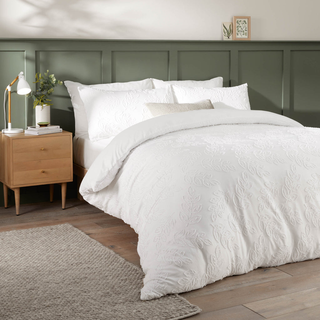 Duvet Day Seville Leaf Tufted Soft Touch Microfibre Duvet Set