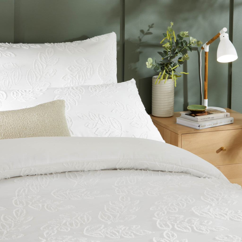 Duvet Day Seville Leaf Tufted Soft Touch Microfibre Duvet Set