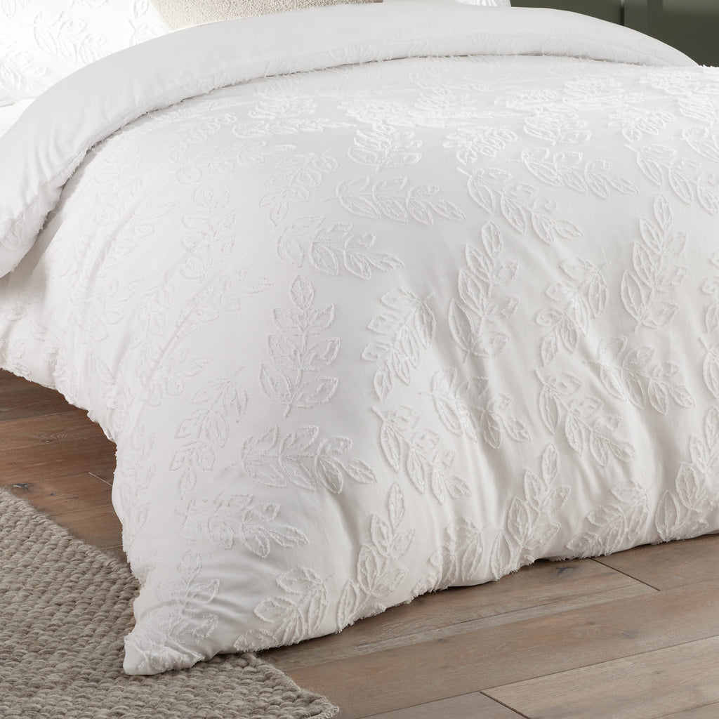 Duvet Day Seville Leaf Tufted Soft Touch Microfibre Duvet Set