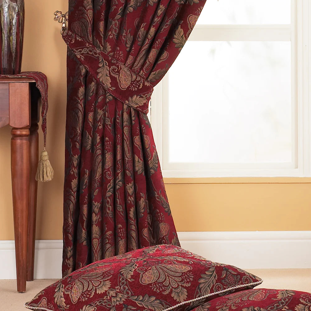 Paoletti Shiraz Jacquard Pencil Pleat Lined Curtains