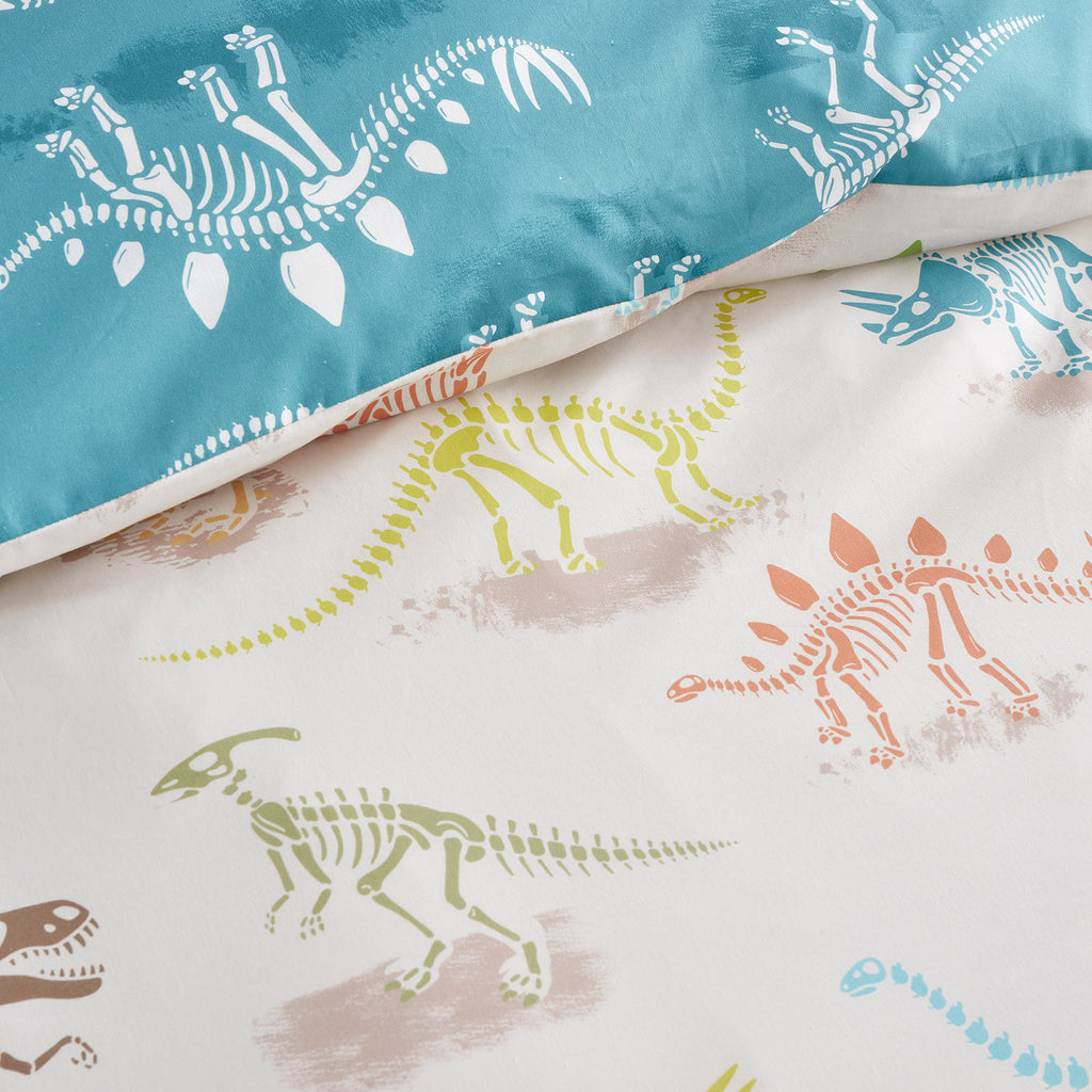 Bedlam Skeleton Dino Natural Duvet Set