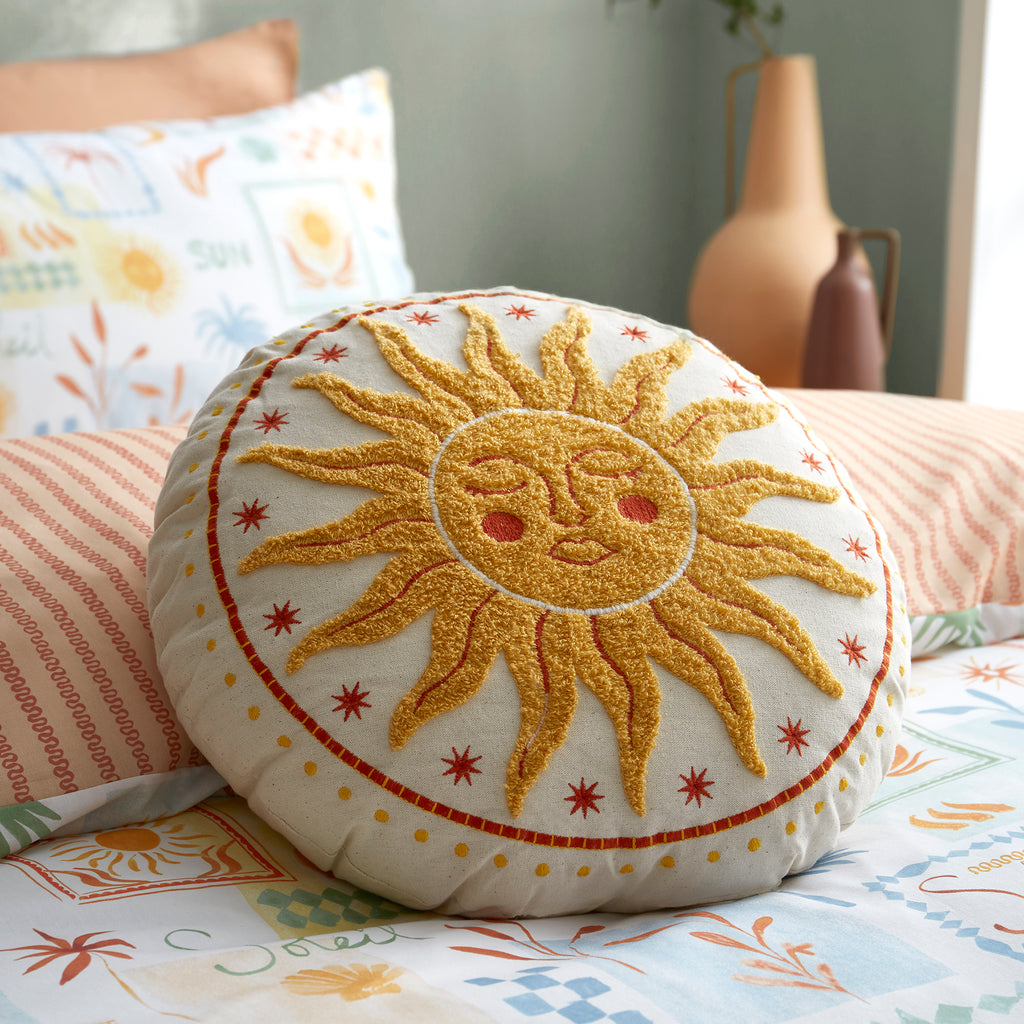 Fusion Soleil Yellow 40cm Round Polyester Filled Cushion