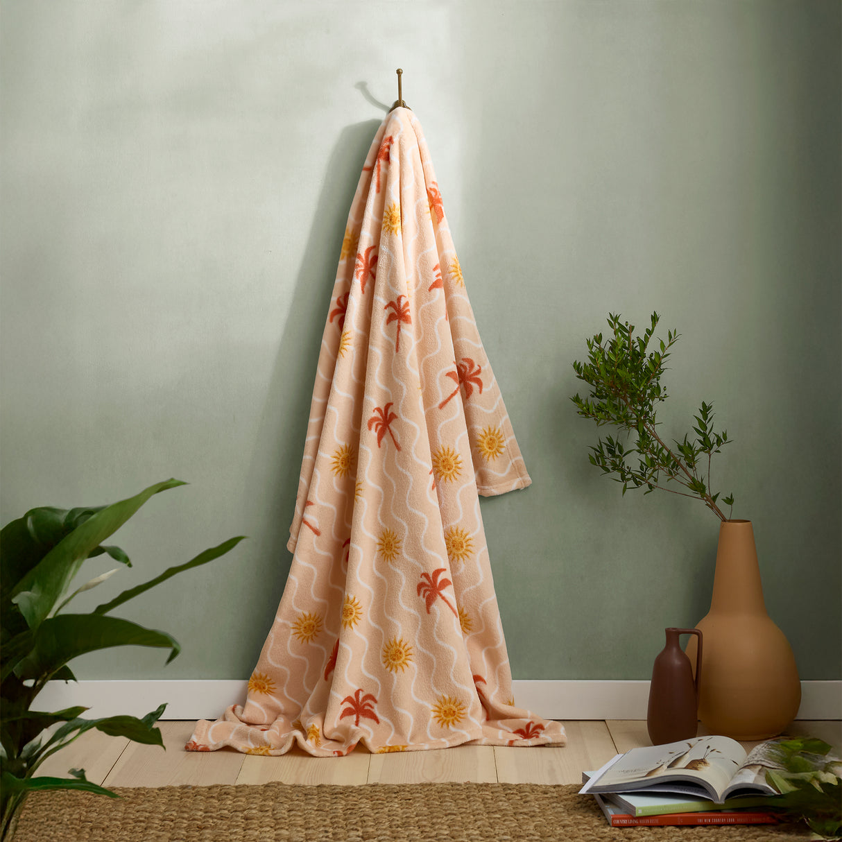 Fusion Bedding Soleil Coral/Camel 120cm x 150cm Throw
