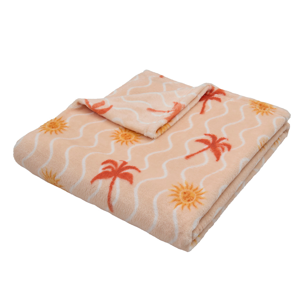 Fusion Bedding Soleil Coral/Camel 120cm x 150cm Throw