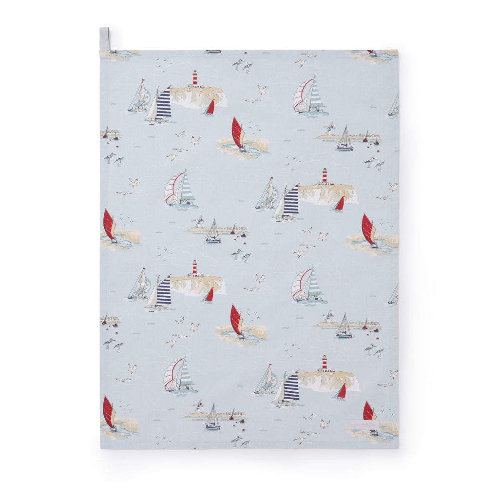 ALL133601 Sophie Allport Coastal Boats Tea Towel