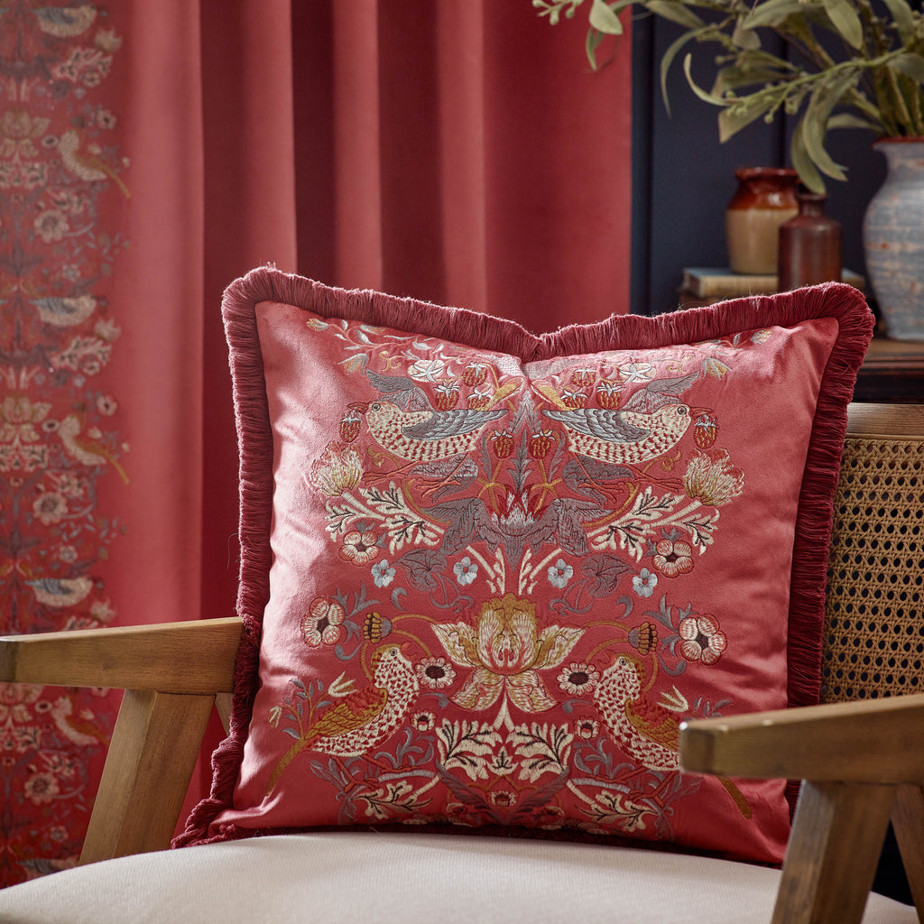 Morris & Co Strawberry Thief Jacquard Pencil Pleat Curtains