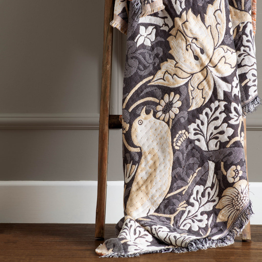 Morris & Co Strawberry Thief Jacquard Pencil Pleat Curtains