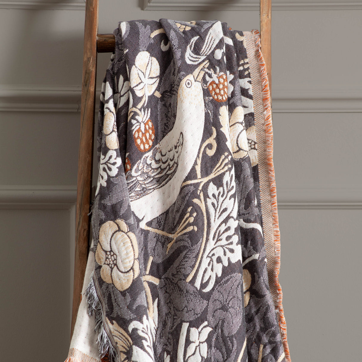 Morris & Co Strawberry Thief Jacquard Pencil Pleat Curtains