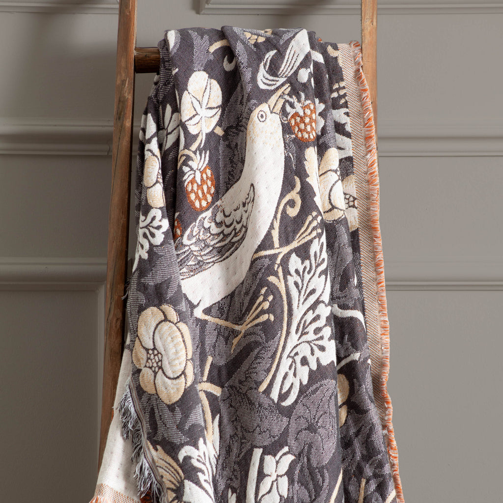 Morris & Co Strawberry Thief Jacquard Pencil Pleat Curtains