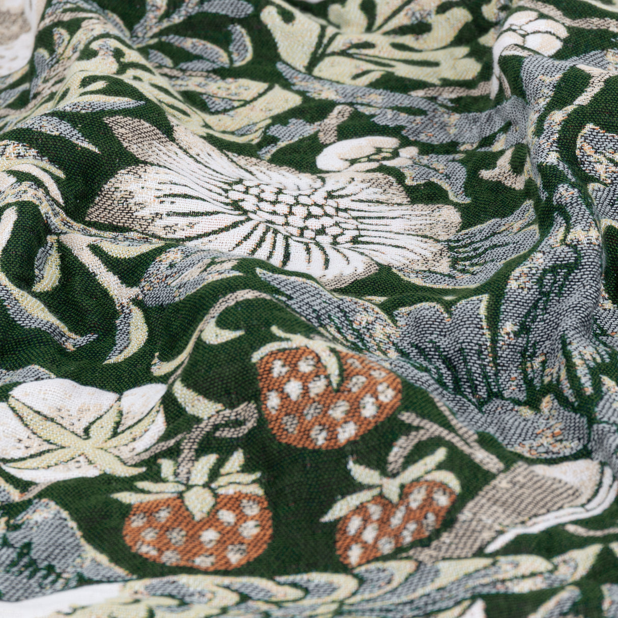Morris & Co Strawberry Thief Jacquard Pencil Pleat Curtains
