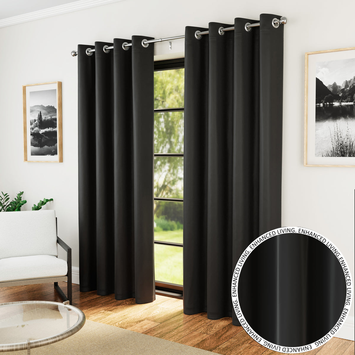 Tyrone Supersoft Plain Blockout Eyelet Curtains