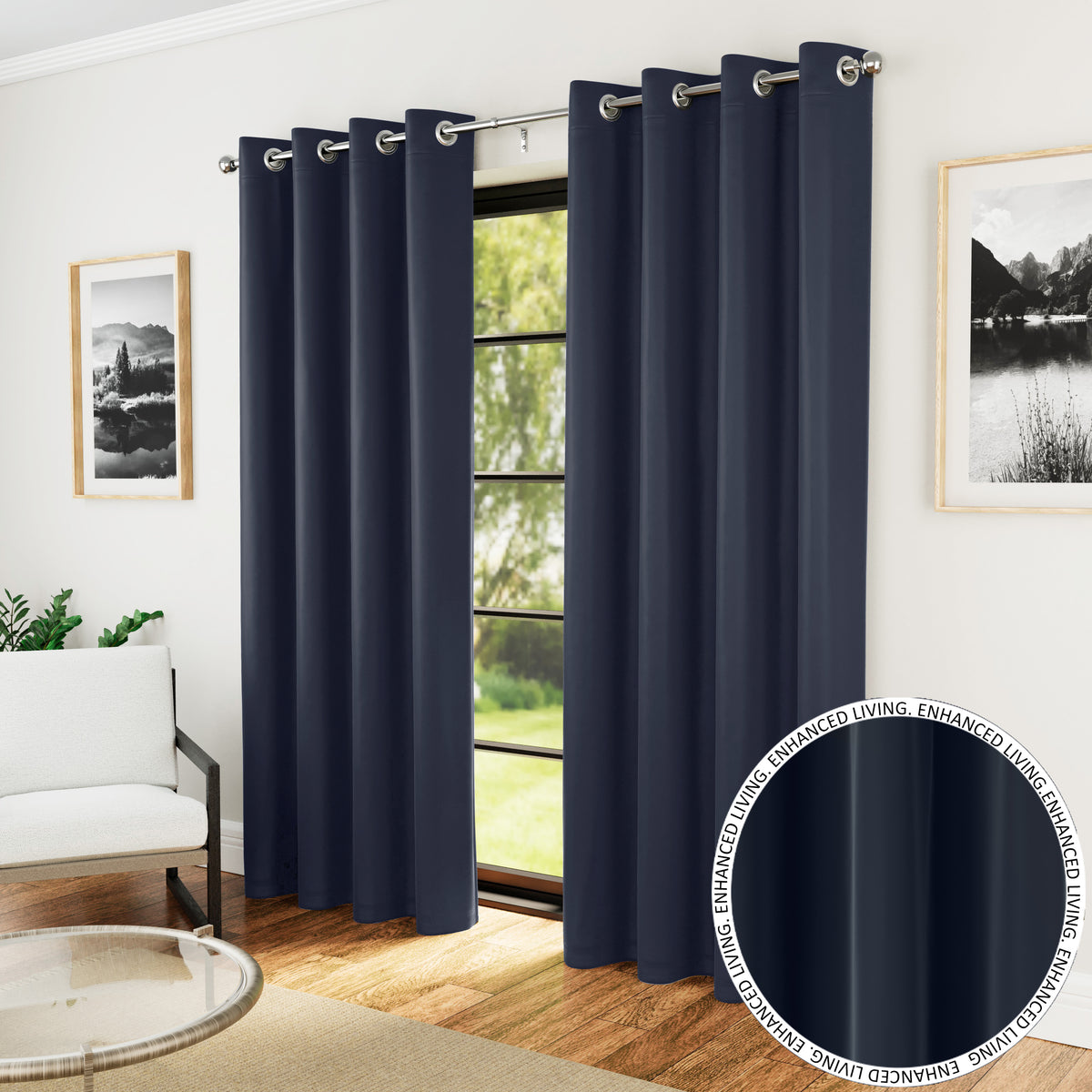 Tyrone Supersoft Plain Blockout Eyelet Curtains