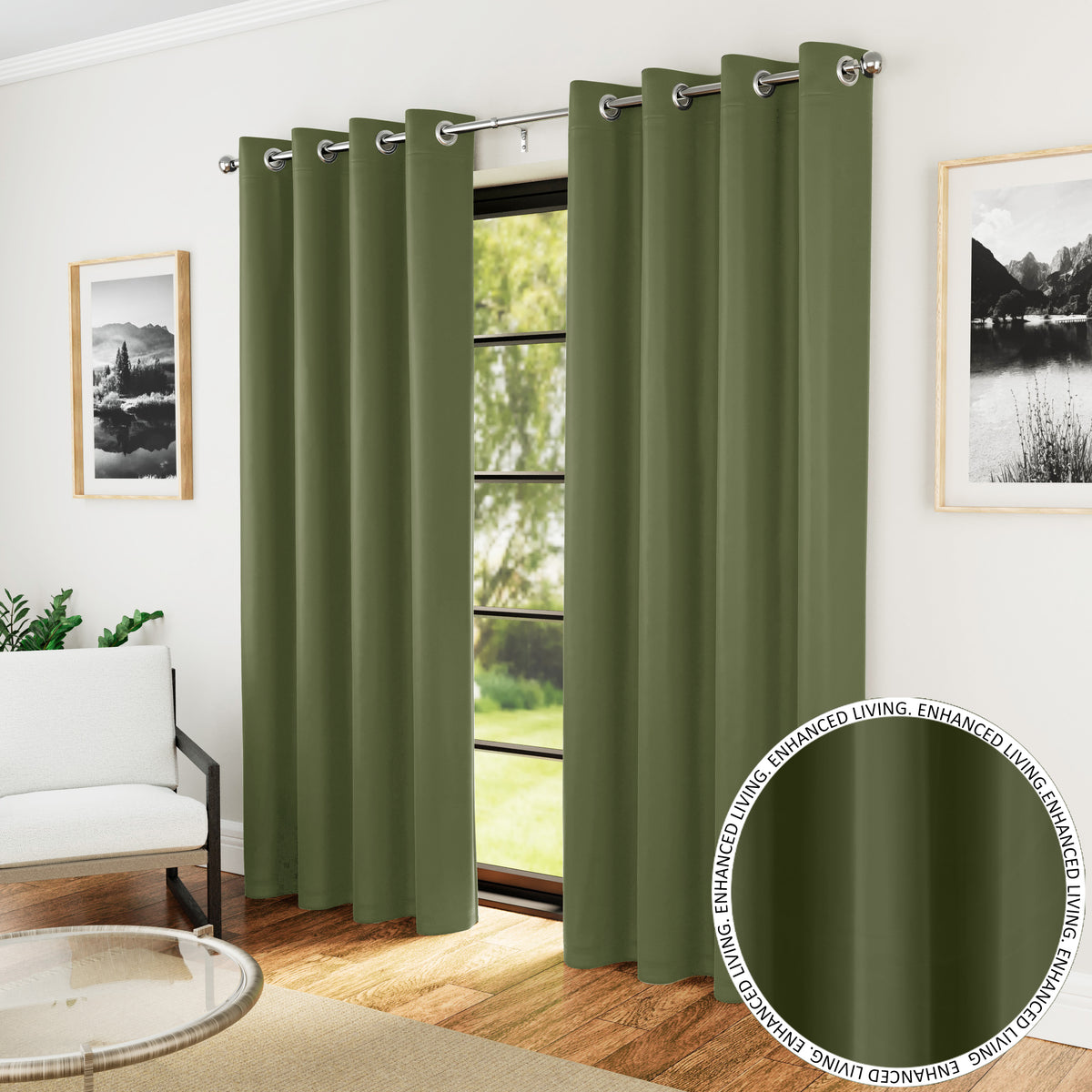 Tyrone Supersoft Plain Blockout Eyelet Curtains