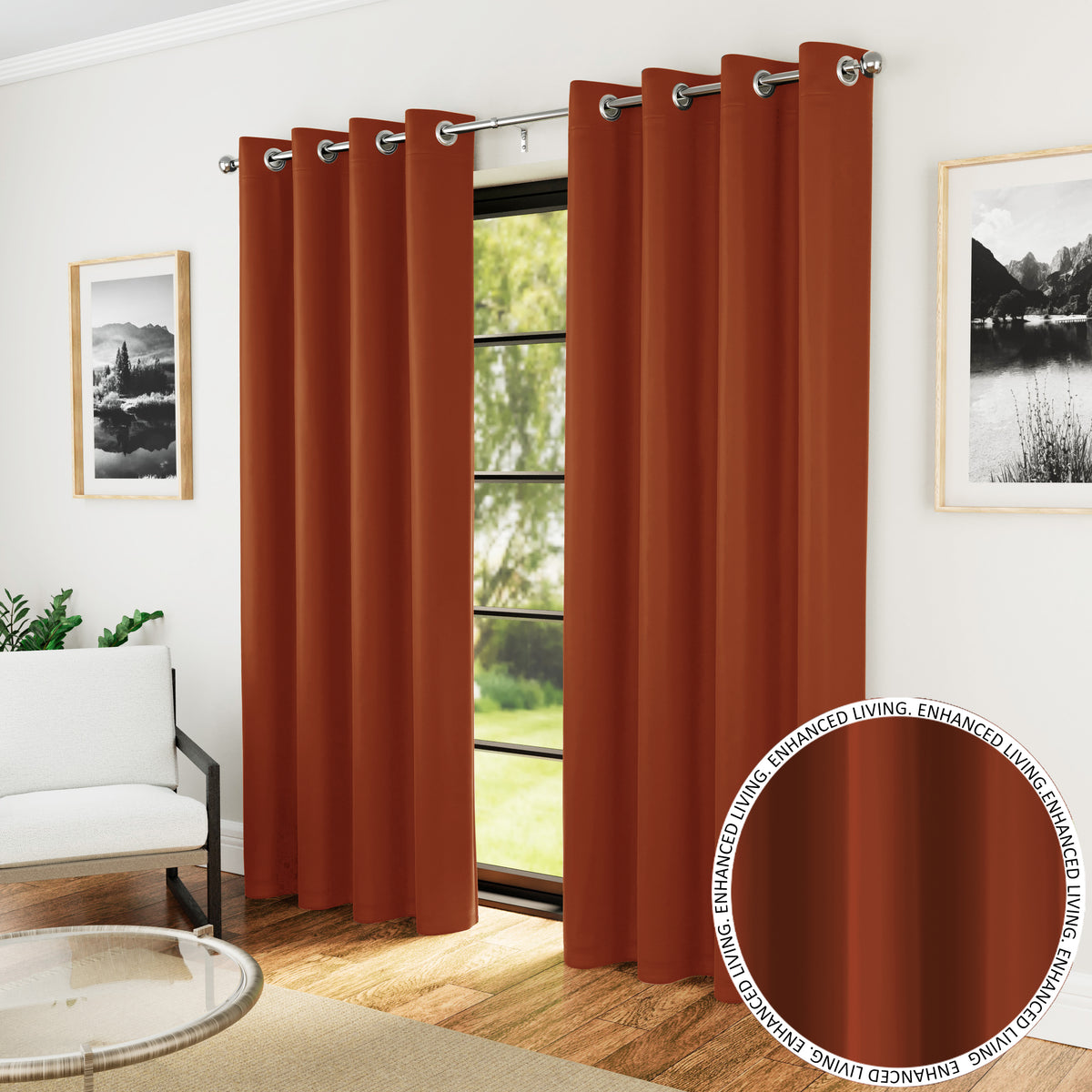 Tyrone Supersoft Plain Blockout Eyelet Curtains