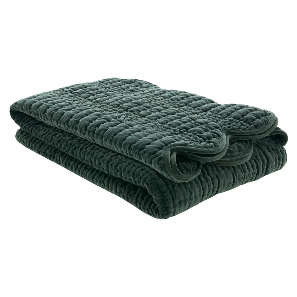 Laura Ashley Scalloped Pine Green 180cm x 235cm Bedspread
