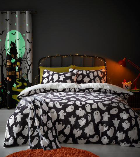 Bedlam Spooky Ghosts Grey Duvet Set