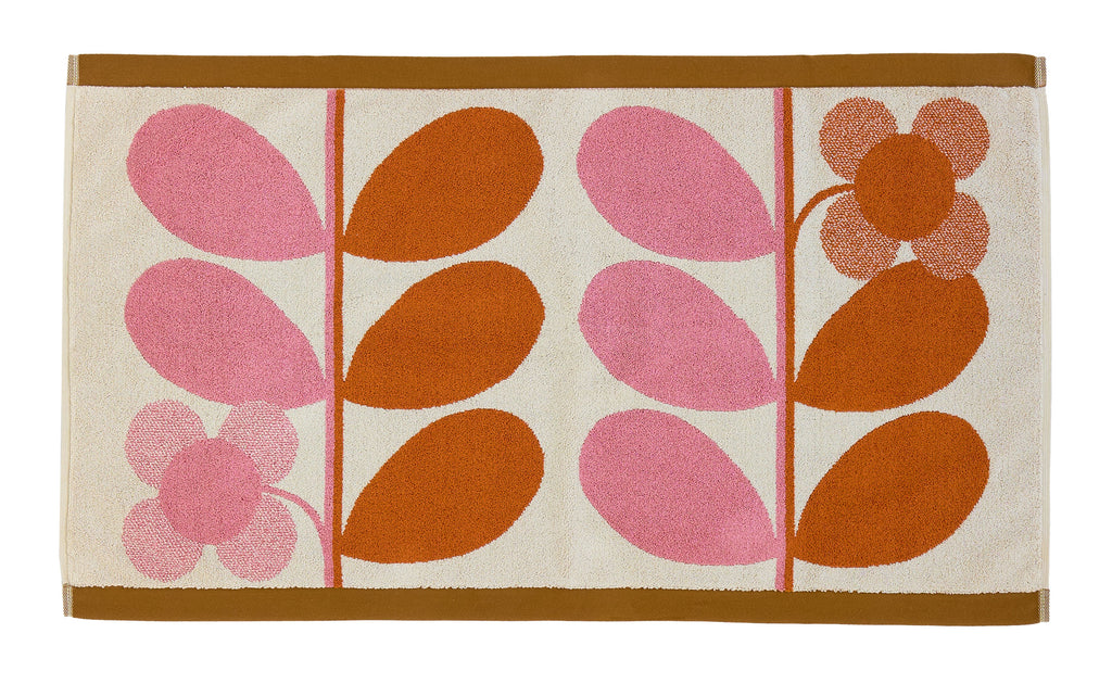 Orla Kiely Stem Bloom Duo Blush 100% Cotton 580gsm Towels