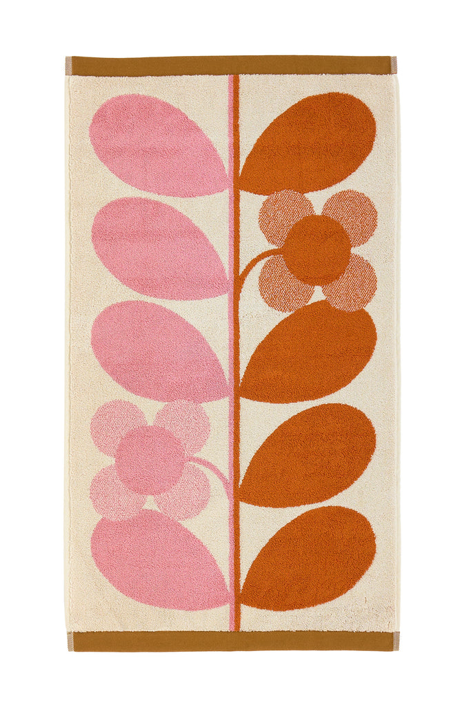 Orla Kiely Stem Bloom Duo Blush 100% Cotton 580gsm Towels