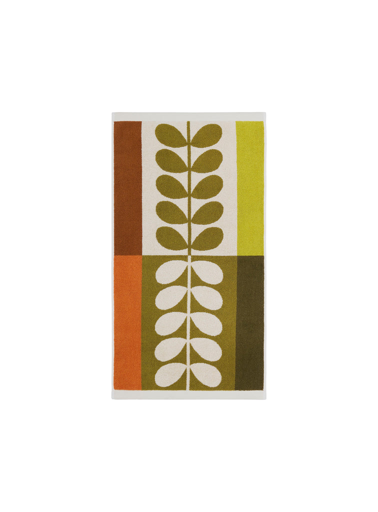 Orla Kiely Stem Check Hazel-Ochre 100% Cotton 580gsm Towels