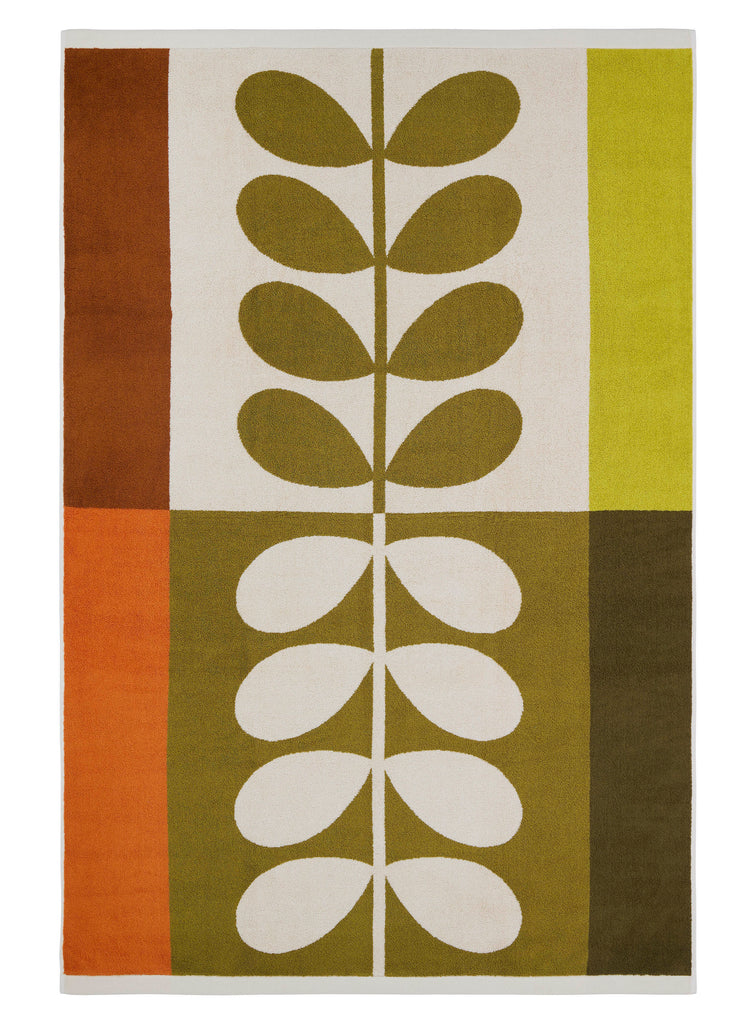Orla Kiely Stem Check Hazel-Ochre 100% Cotton 580gsm Towels