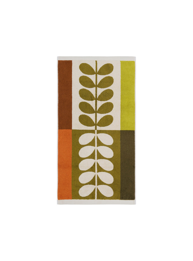 Orla Kiely Stem Check Hazel-Ochre 100% Cotton 580gsm Towels