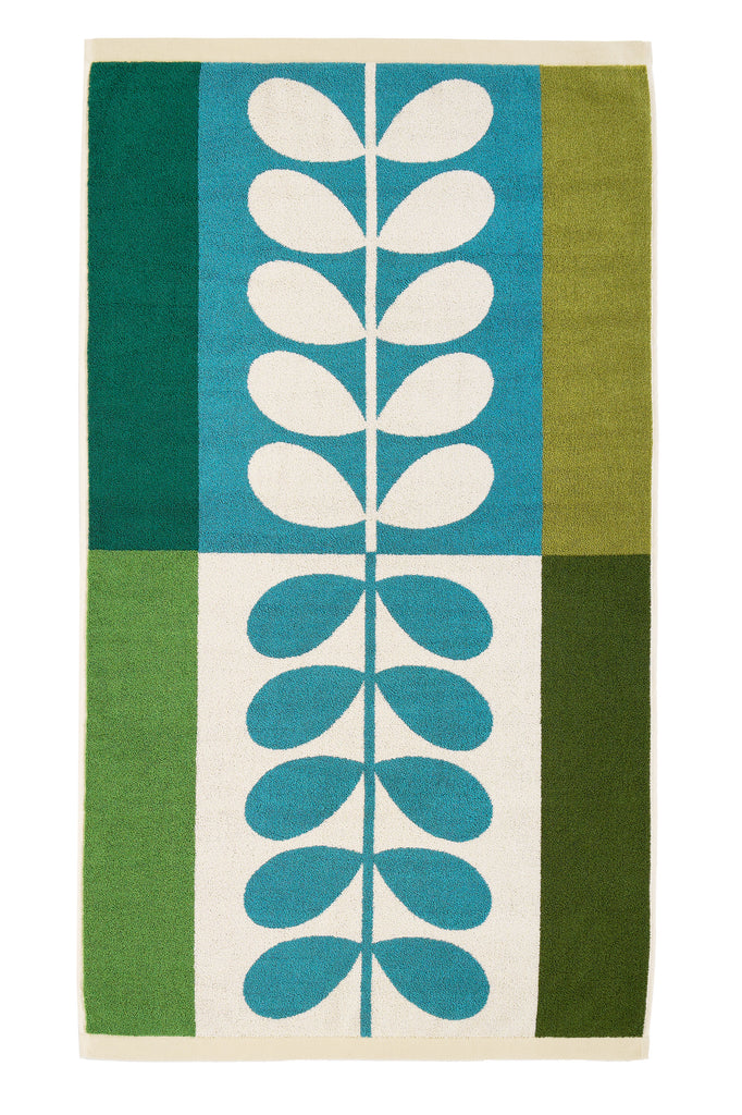 Orla Kiely Stem Check Willow 100% Cotton 580gsm Towels