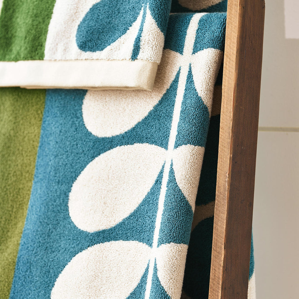 Orla Kiely Stem Check Willow 100% Cotton 580gsm Towels