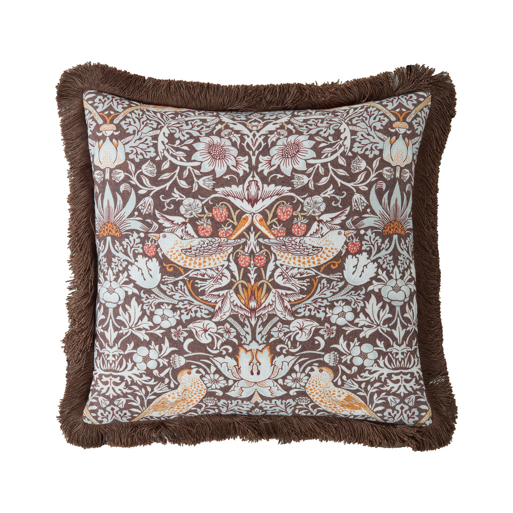 William Morris at Home Strawberry Thief Microfibre Filled Cushion
