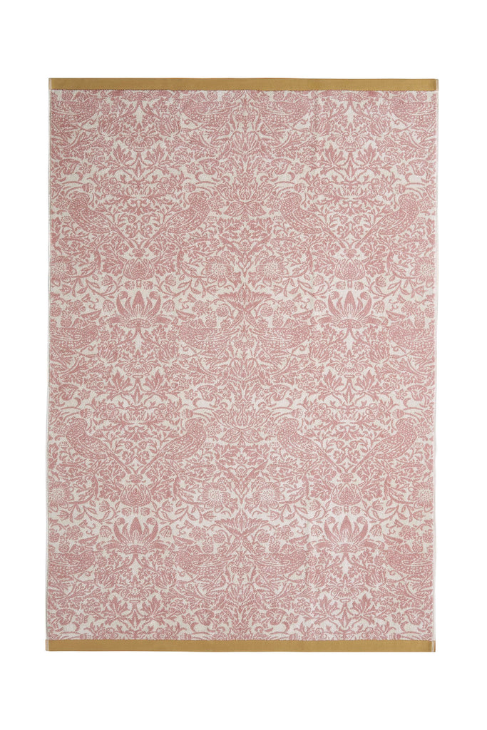 William Morris at Home Strawberry Thief Plaster Pink 100% Cotton 580gsm Towels