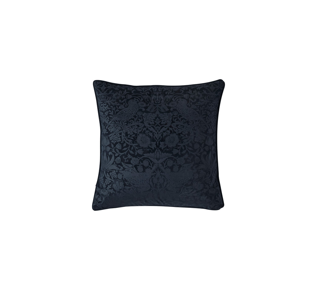 William Morris at Home Strawberry Thief Embossed Microfibre Filled Cushion