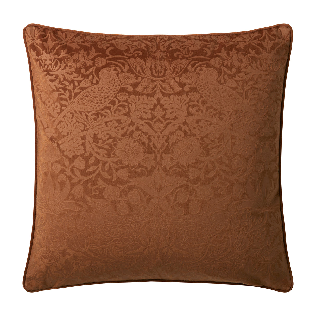 William Morris at Home Strawberry Thief Embossed Microfibre Filled Cushion