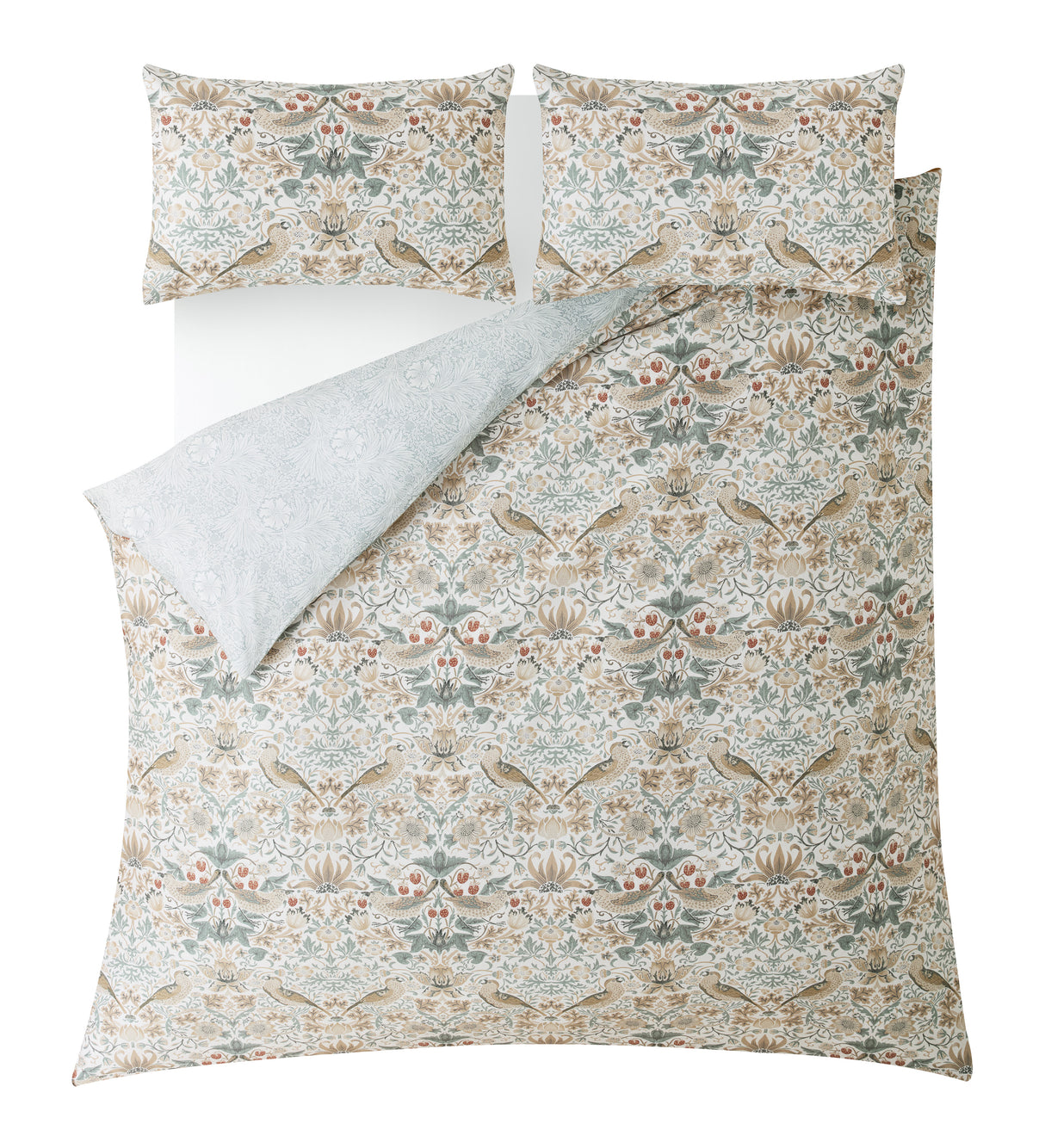 William Morris at Home Strawberry Thief Hessian Duvet Set
